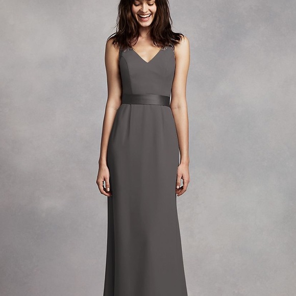 White by Vera Wang | Dresses | White By Vera Wang V Neck Crepe Gown